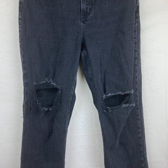 Abercrombie Fitch Womens sz 12 Ultra High Rise Ankle Straight Jeans Black - Picture 4 of 9